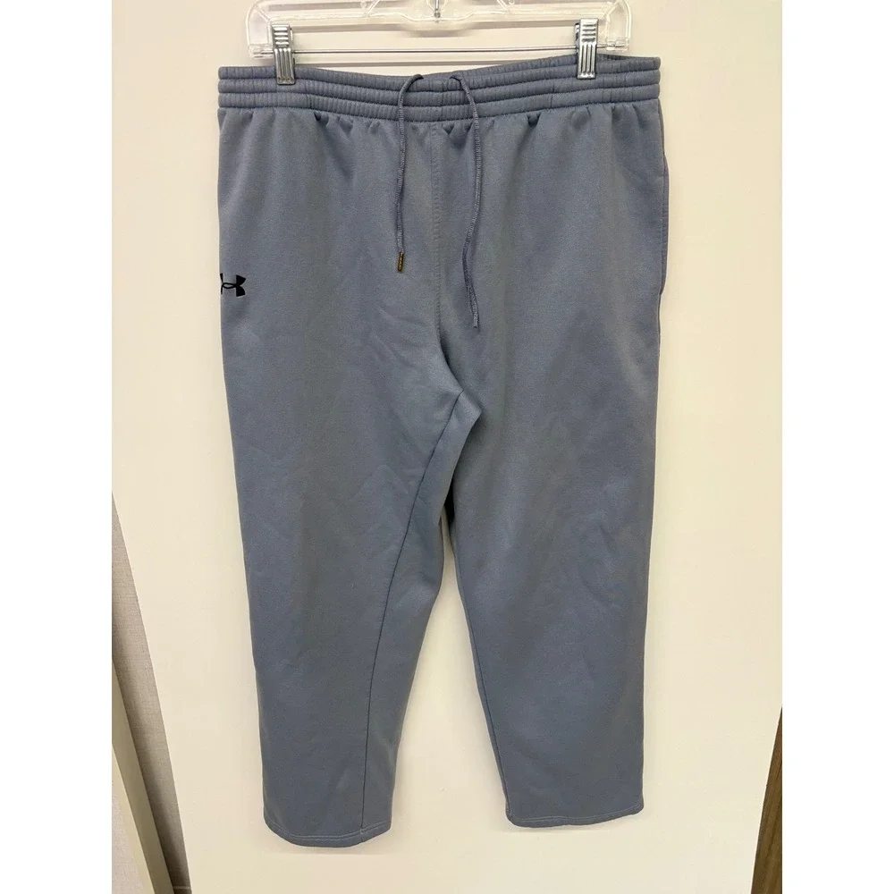 Sporty Gorpcore Sweatpants Fleece Joggers Under Armour Men LG Bluish Gray